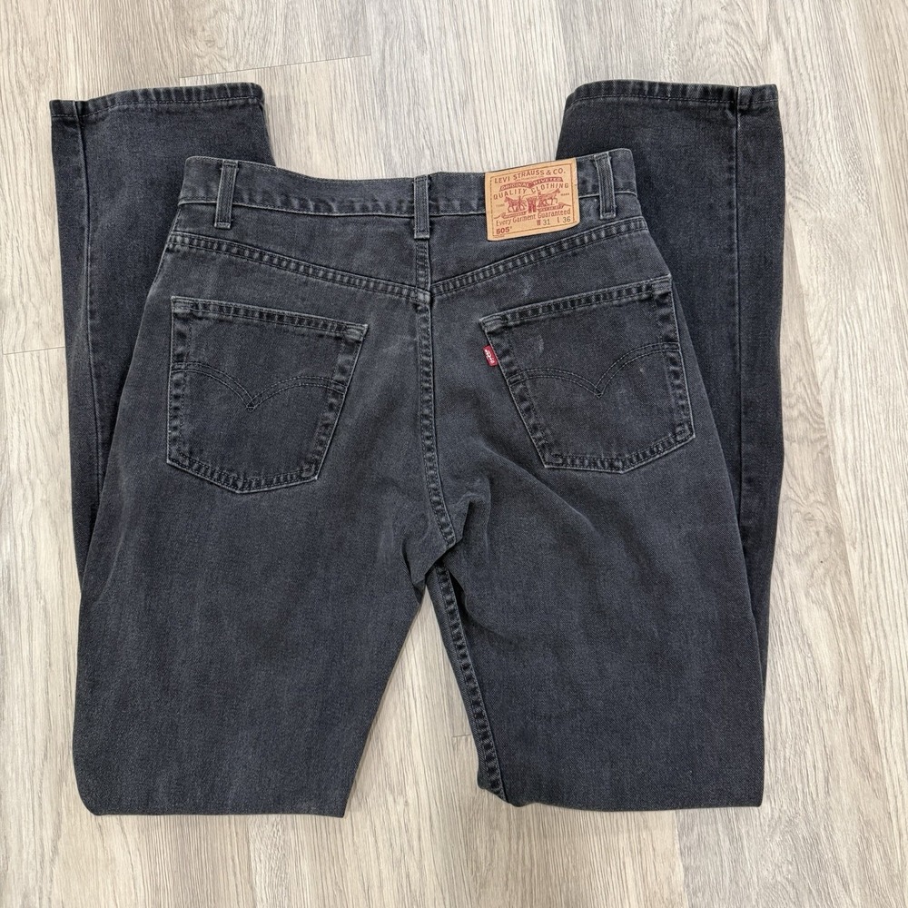 Vintage Y2K Levi's 505 Black Jeans 31x36 Made In Canada Straight Leg Denim